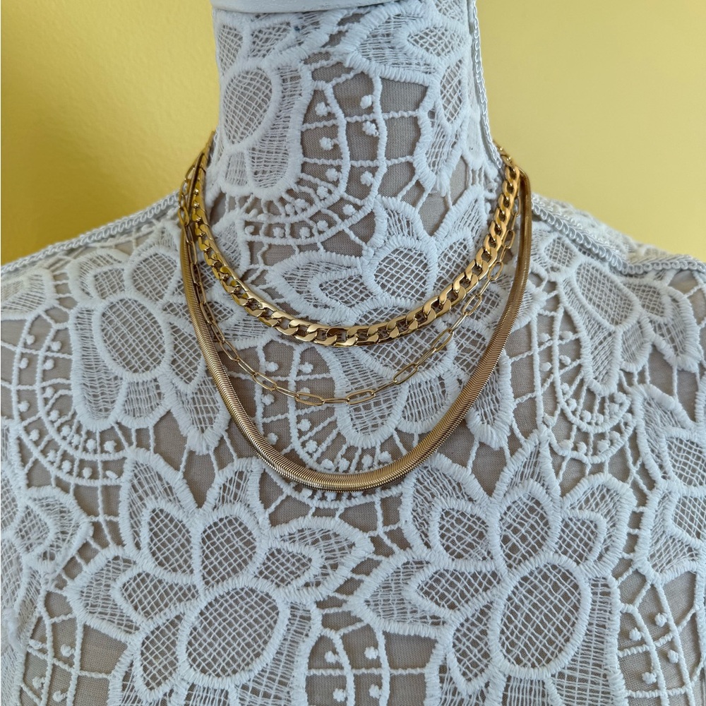 Elegant Gold Chain Necklace Set